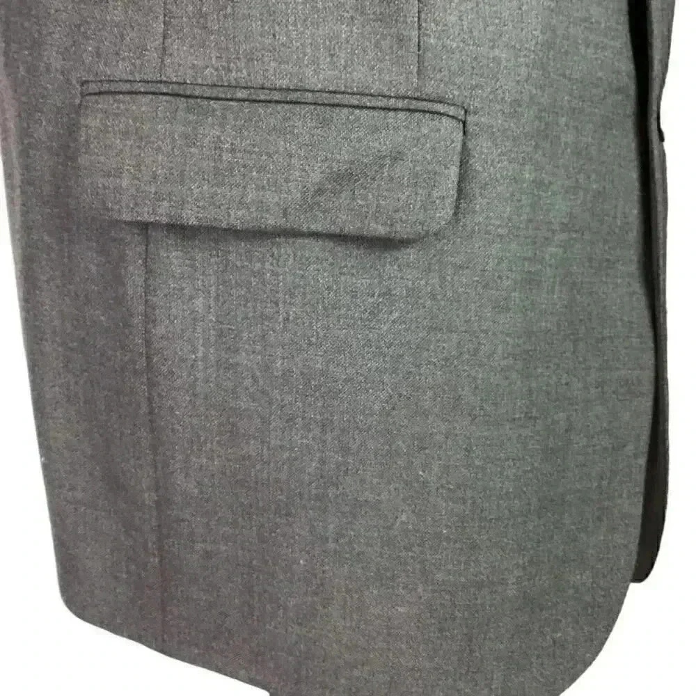 Stafford Men 46L Long 2 Button Sport Coat Blazer Jacket Gray Poly Wool Blend VTG